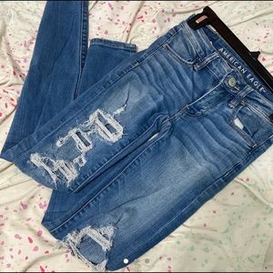 american eagle ripped skinny jeans
